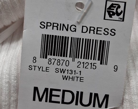 NWT And Now This Puff Sleeve Mixed Media White Dress. Size M - Picture 9 of 9